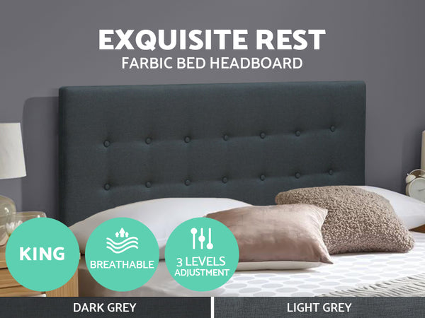 SUSAN KING Fabric Upholstered Headboard - BLACK