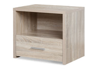 Hassan Bedside Table with 1 Drawer - Oak