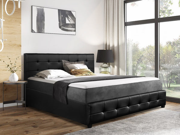 Augusta PU Slat Bed - King - Black