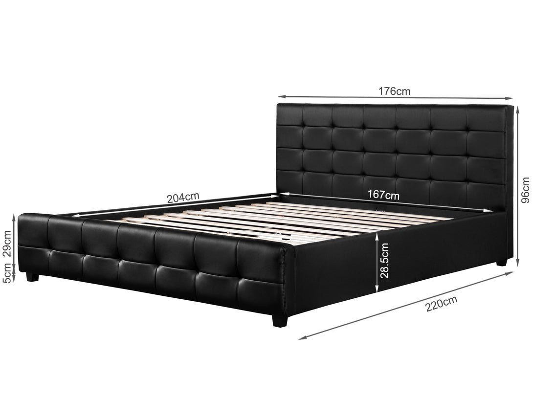 Augusta King PU Bed Frame - Black