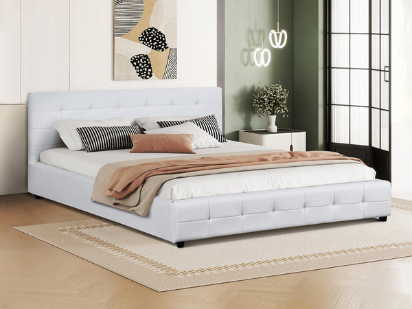 Augusta PU Slat Bed - Super King - White