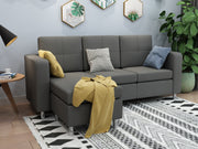 Seattle 3 Seater Sofa with Chaise - Dark Grey