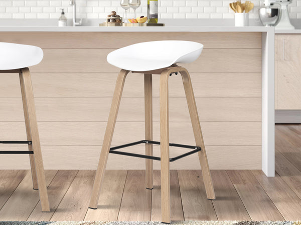 Kai Bar Stool Metal Barstool 75cm - White