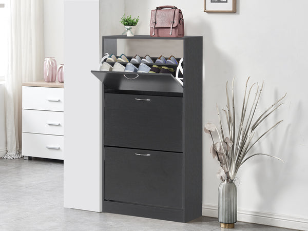 Matilda 3 Drawer Shoe Cabinet Storage - Black