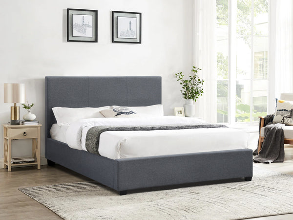 Shasta Fabric Slat Bed with Headboard - Double