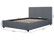 Shasta Fabric Slat Bed with Headboard - Double