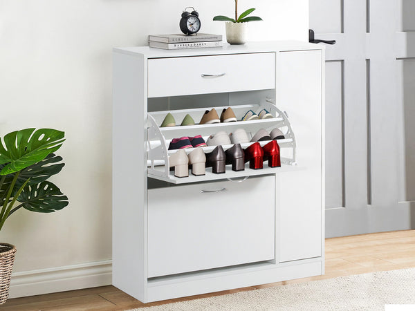 Kihona 3 Drawer Shoe Cabinet Storage - White
