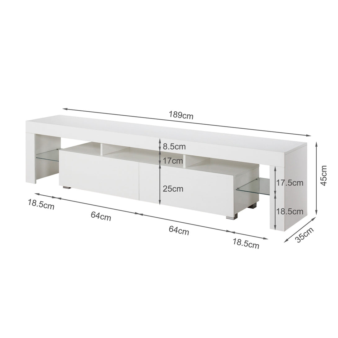 Zoar 1.9m LED Entertainment Unit - White