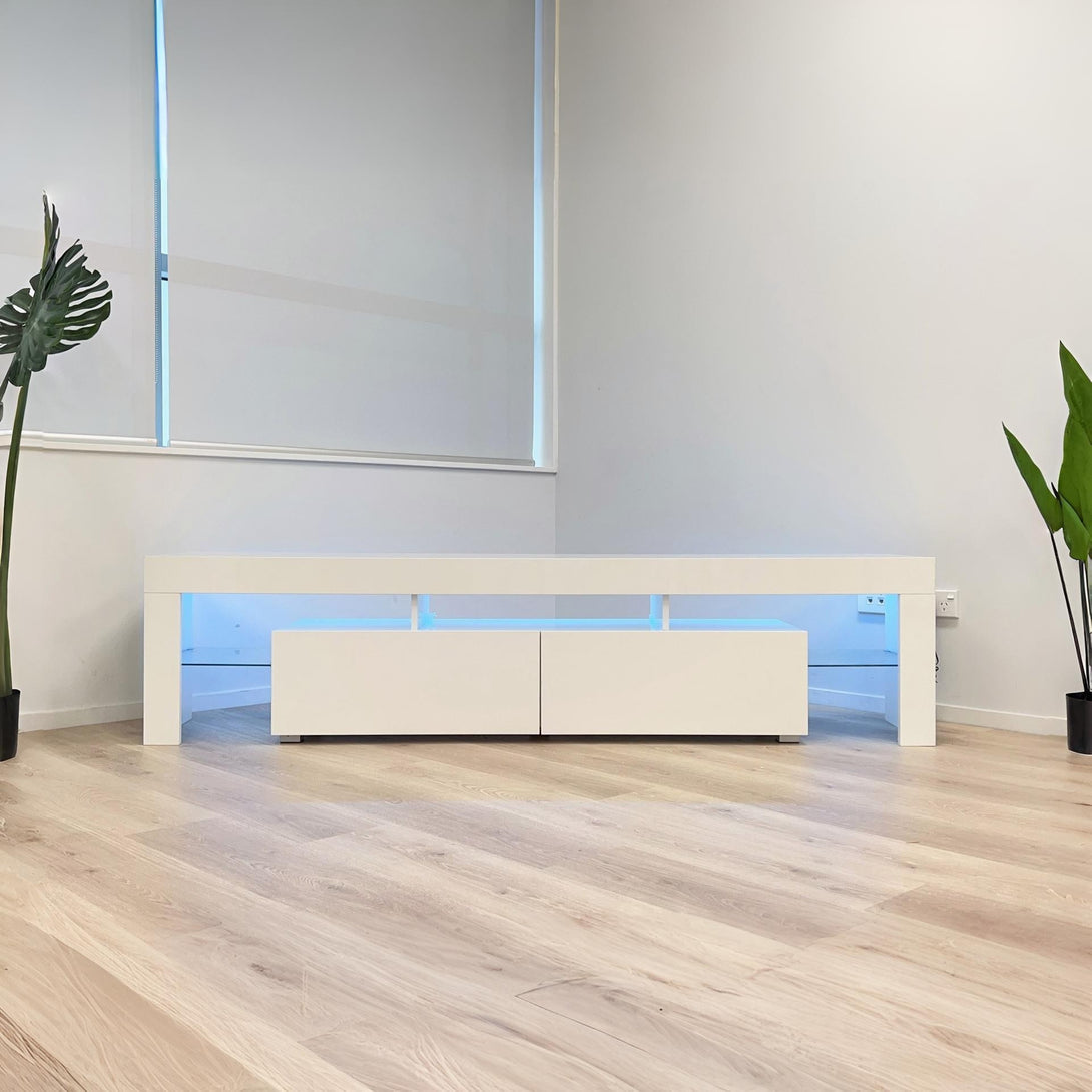 Zoar 1.9m LED Entertainment Unit - White