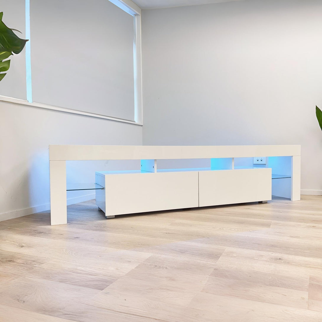 Zoar 1.9m LED Entertainment Unit - White