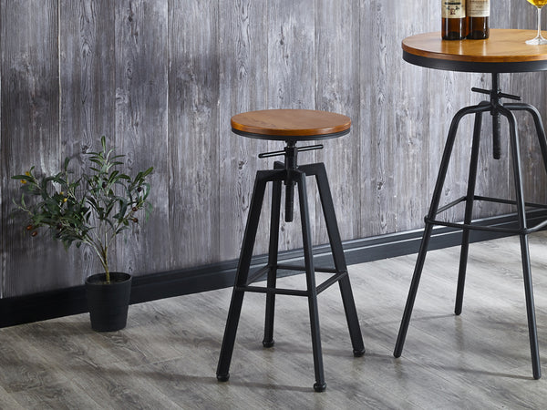 PAX Industrial Swivel Bar Stool - OAK