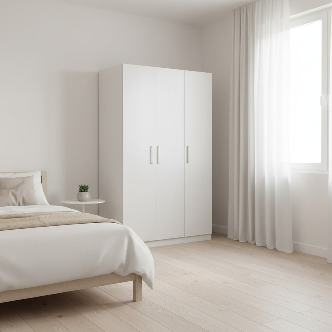 Makalu Wardrobe 3 Door Storage Shelves - White