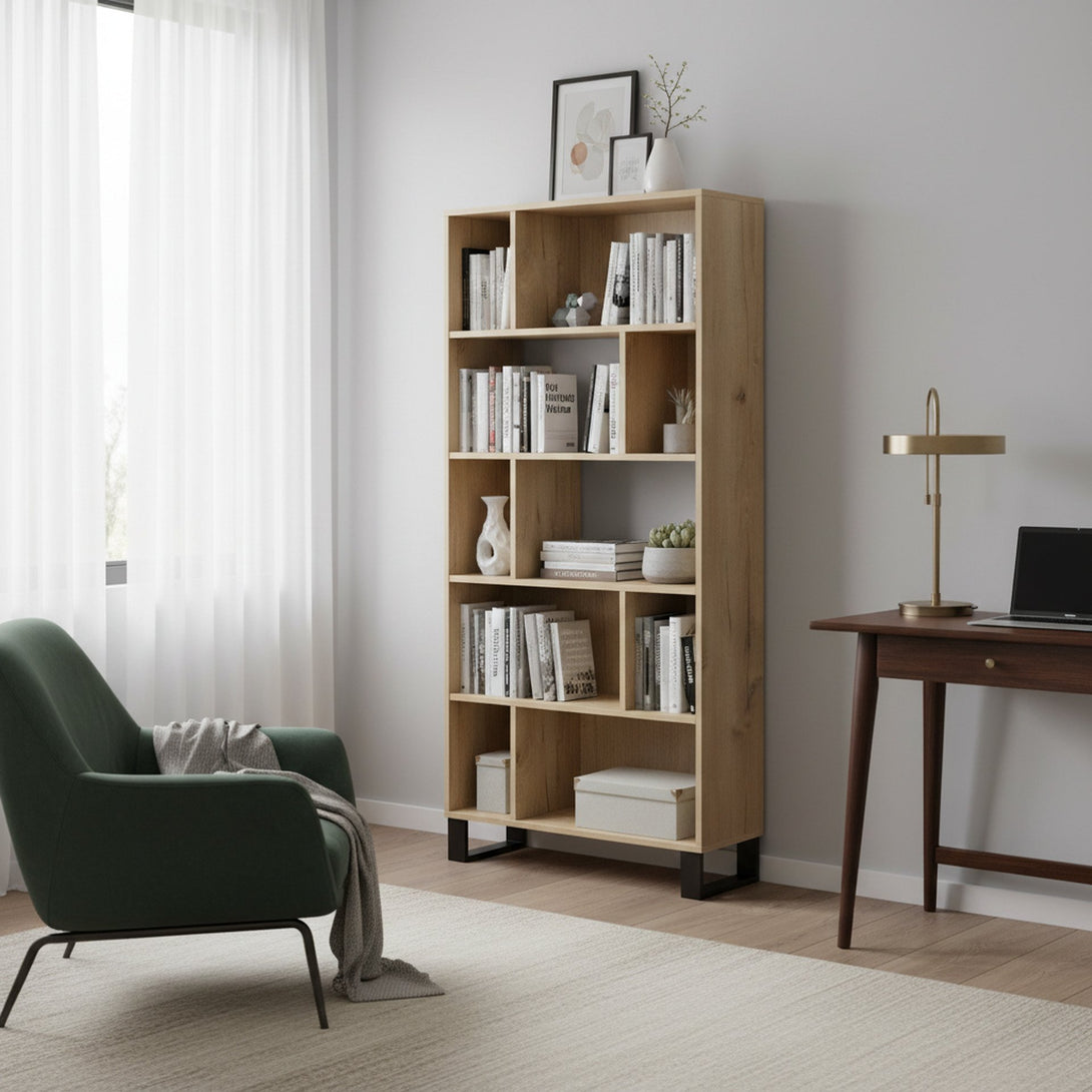 Frohna Bookshelf Display Shelf Bookcase Stand Rack - Oak