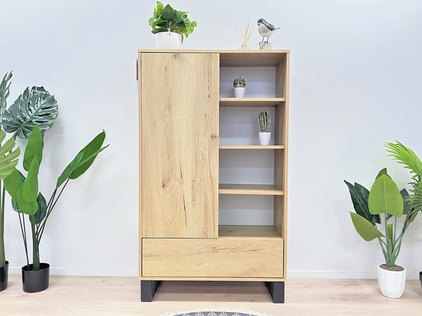 Frohna Bookshelf Cabinet with Drawer - Oak