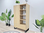 Frohna Bookshelf Cabinet with Drawer - Oak