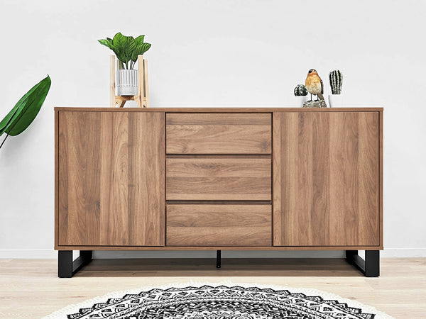 Frohna Sideboard Buffet Table with 3 Drawers - Walnut