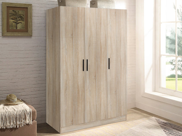 Bram 3 Door Wardrobe Cabinet - Oak