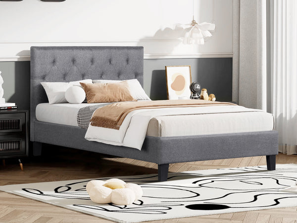 Blane King Single Bed - Dark Grey