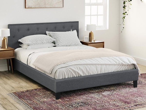 Blane Queen Bed - Dark Grey