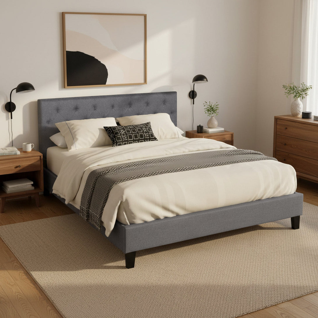Blane Queen Bed Frame - Dark Grey