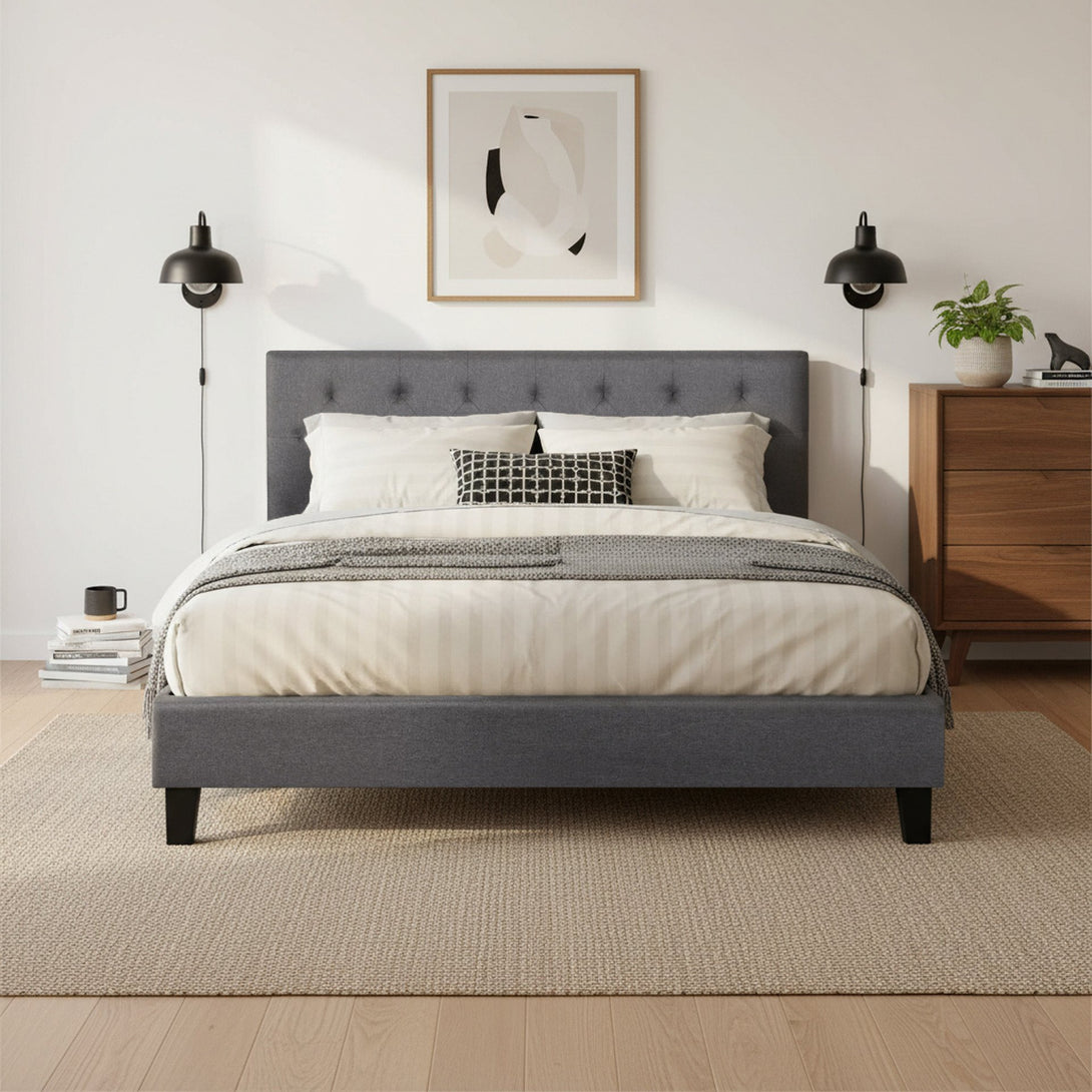 Blane Queen Bed Frame - Dark Grey