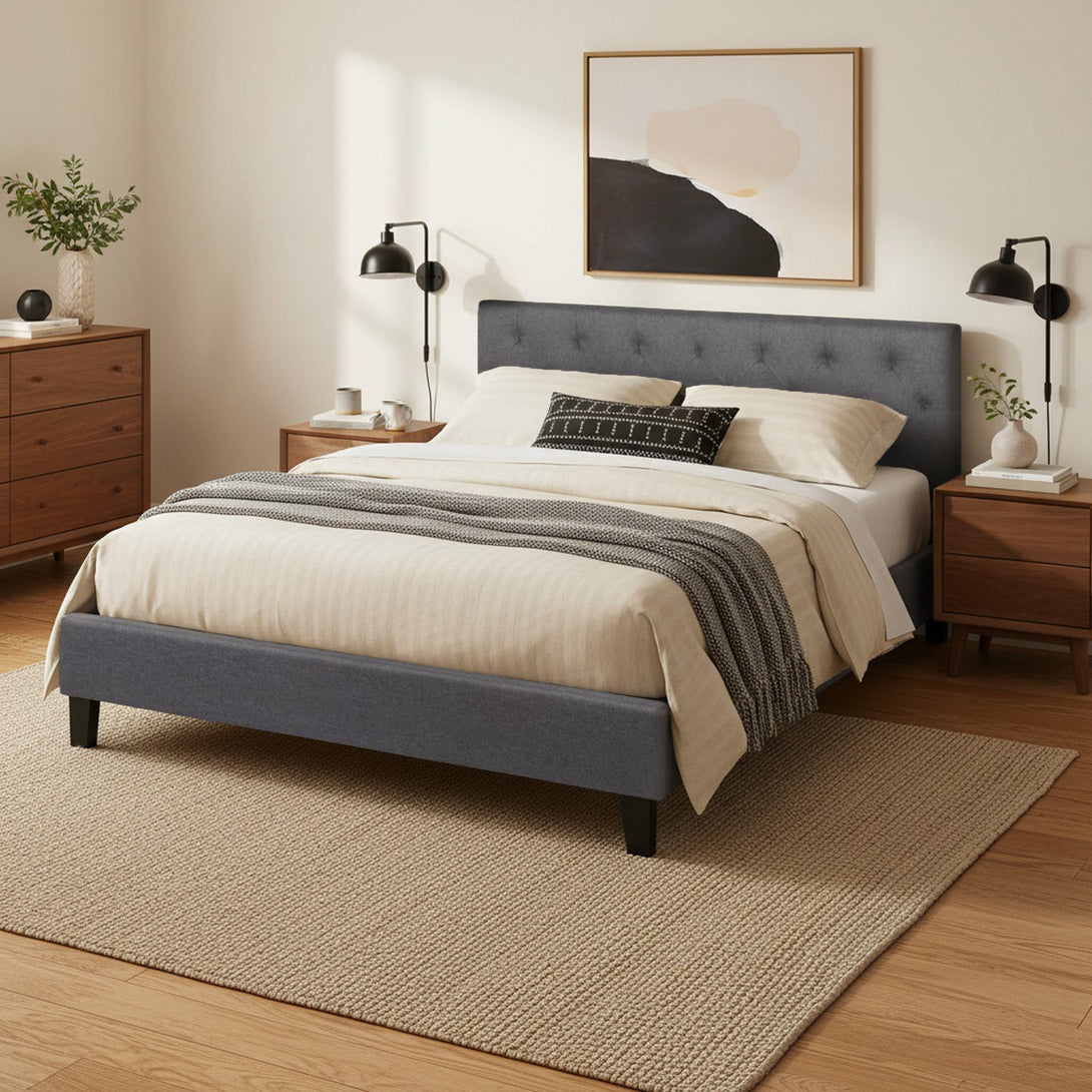 Blane Queen Bed Frame - Dark Grey