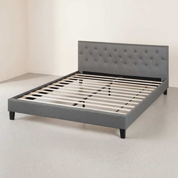 Blane King Bed Frame - Dark Grey