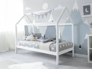 Mayon Single Wooden House Bed - White