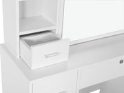 Carnation Dressing Table With Drawers Set 2pcs - White