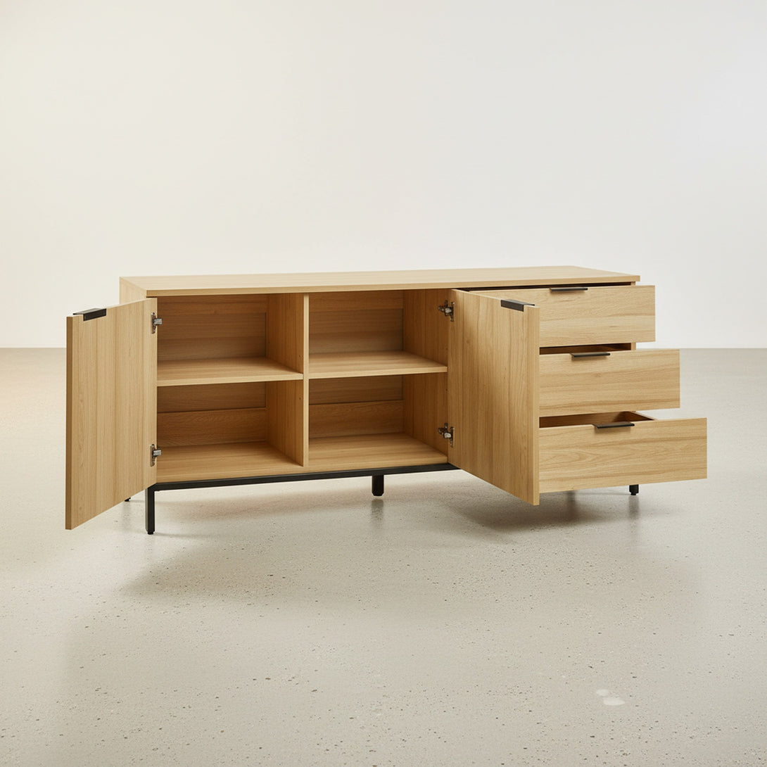 Ocala Sideboard Buffet Table with Drawer - Oak
