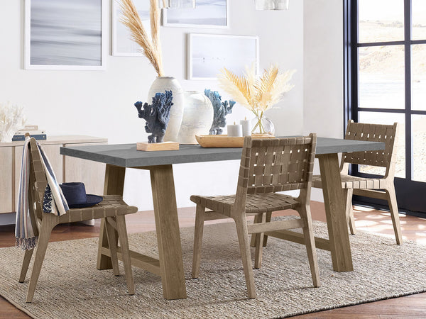 Tommie 1.8M Rectangular Dining Table - Cement + Oak