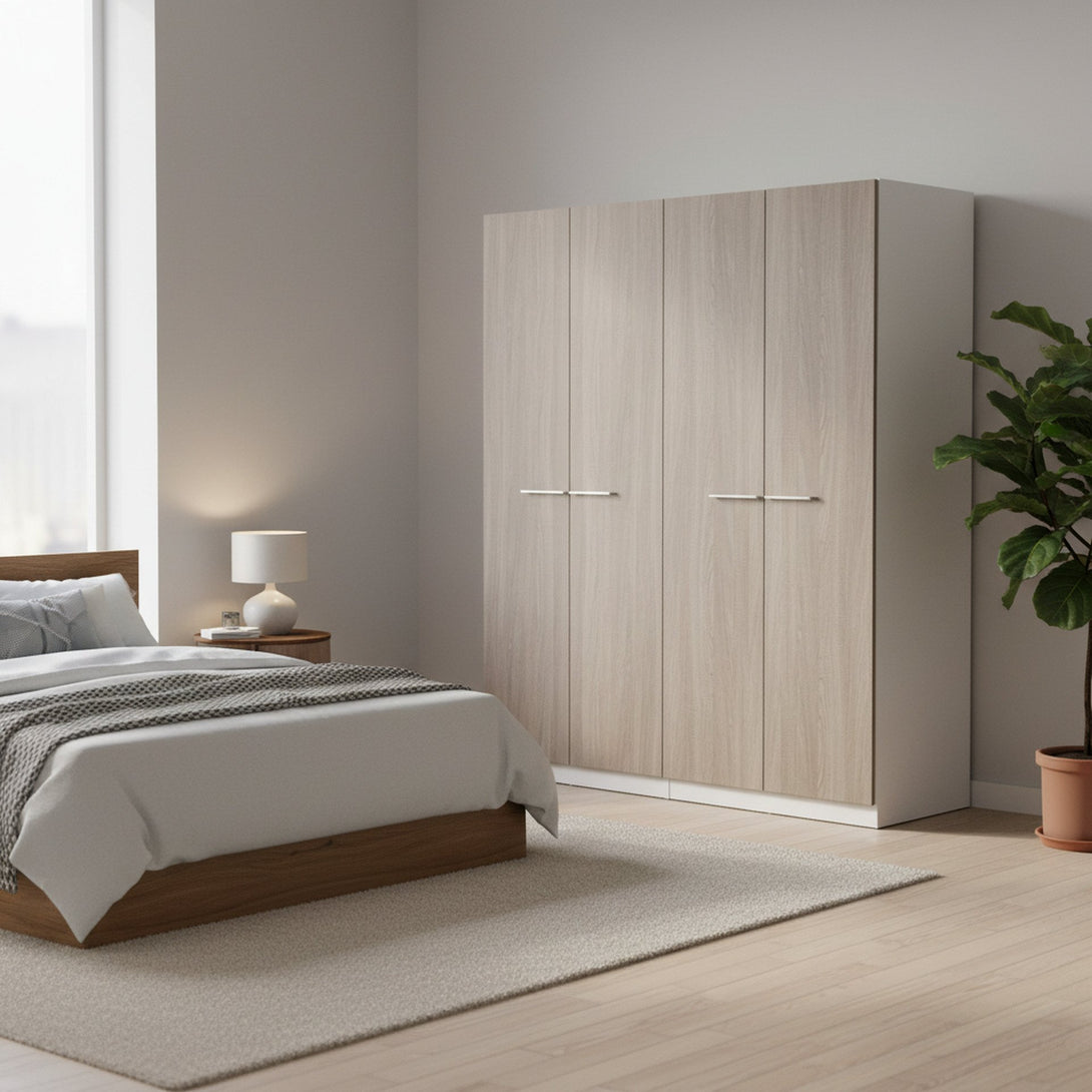 Waipoua Wooden Wardrobe - Grey Oak