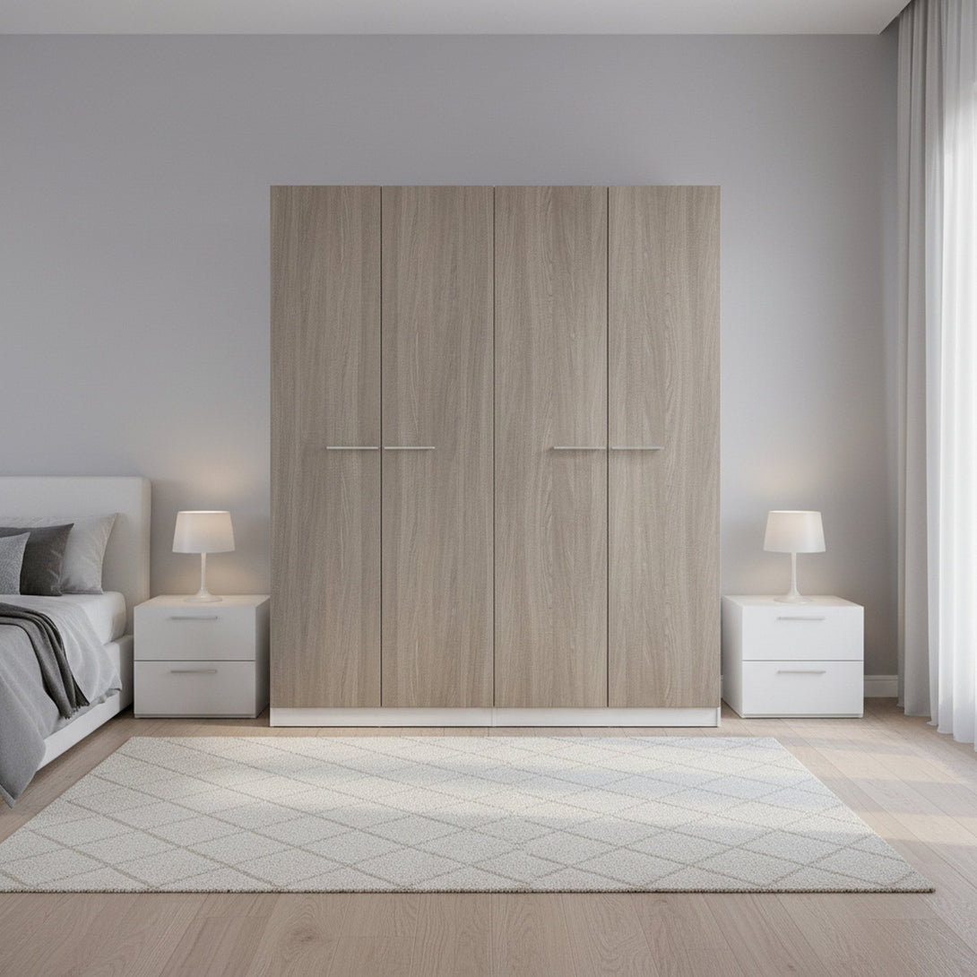 Waipoua Wooden Wardrobe - Grey Oak