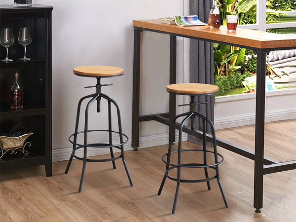 TIA Swivel Bar Stool 2PCS - WALNUT