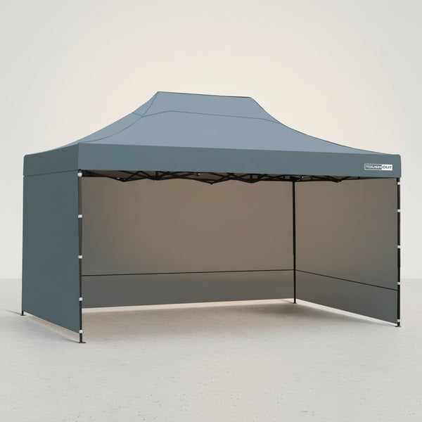 Toughout Breeze Gazebo with 3 Side Walls 3x4.5m - Grey
