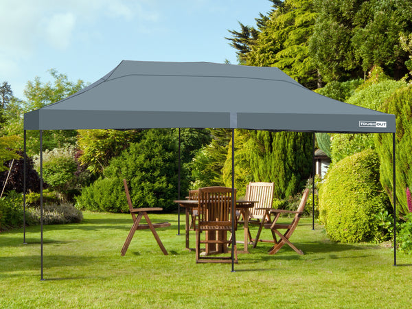 Toughout Breeze Gazebo with 3 Side Walls 3x6m - Grey