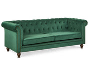 VAGAS 3 Seater Velvet Sofa - GREEN