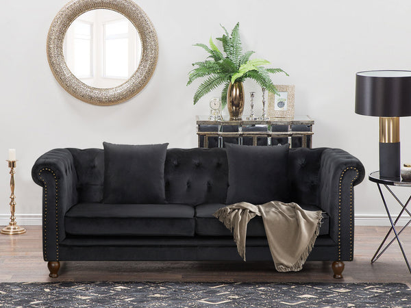 VAGAS 3 Seater Sofa - BLACK