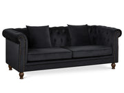 VAGAS 3 Seater Sofa - BLACK