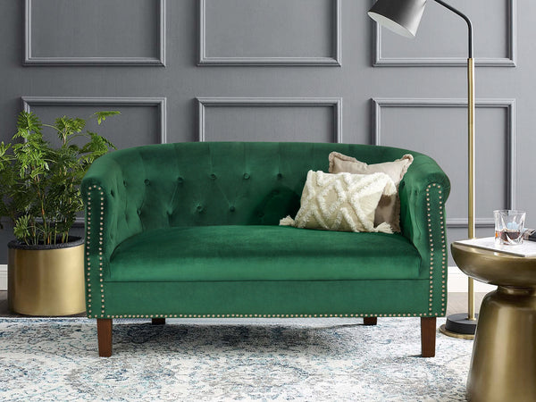 Astana 2 Seater Velvet Sofa - Green