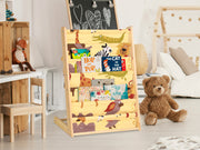 Mapam Wooden Slim Kids Bookcase - Pattern