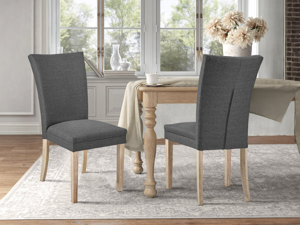 Grace Upholstered Dining Chair - Set of 2 - Dark Grey