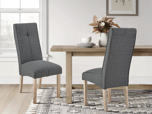 Gianna Upholstered Dining Chair - Set of 2 - Dark Grey