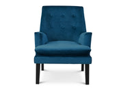 Mila Velvet Arm Chair - Blue