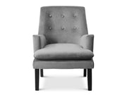 Mila Velvet Arm Chair - Grey