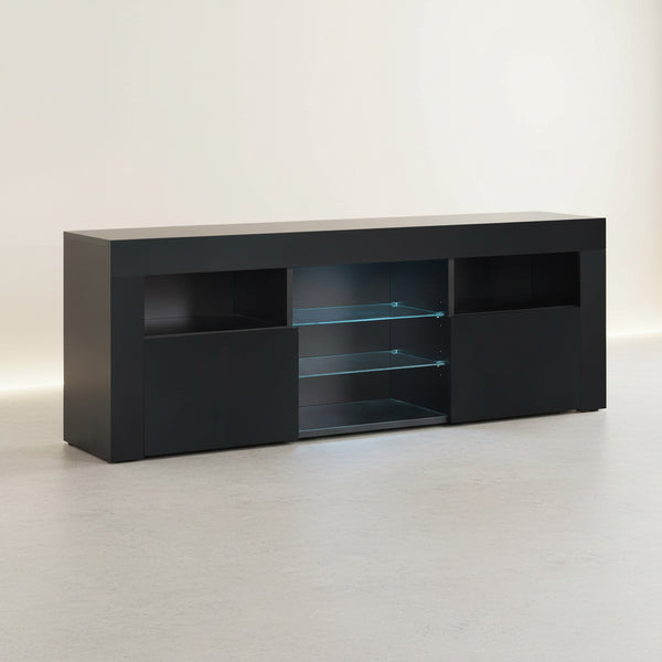 Atka 1.45m LED Entertainment Unit - Black