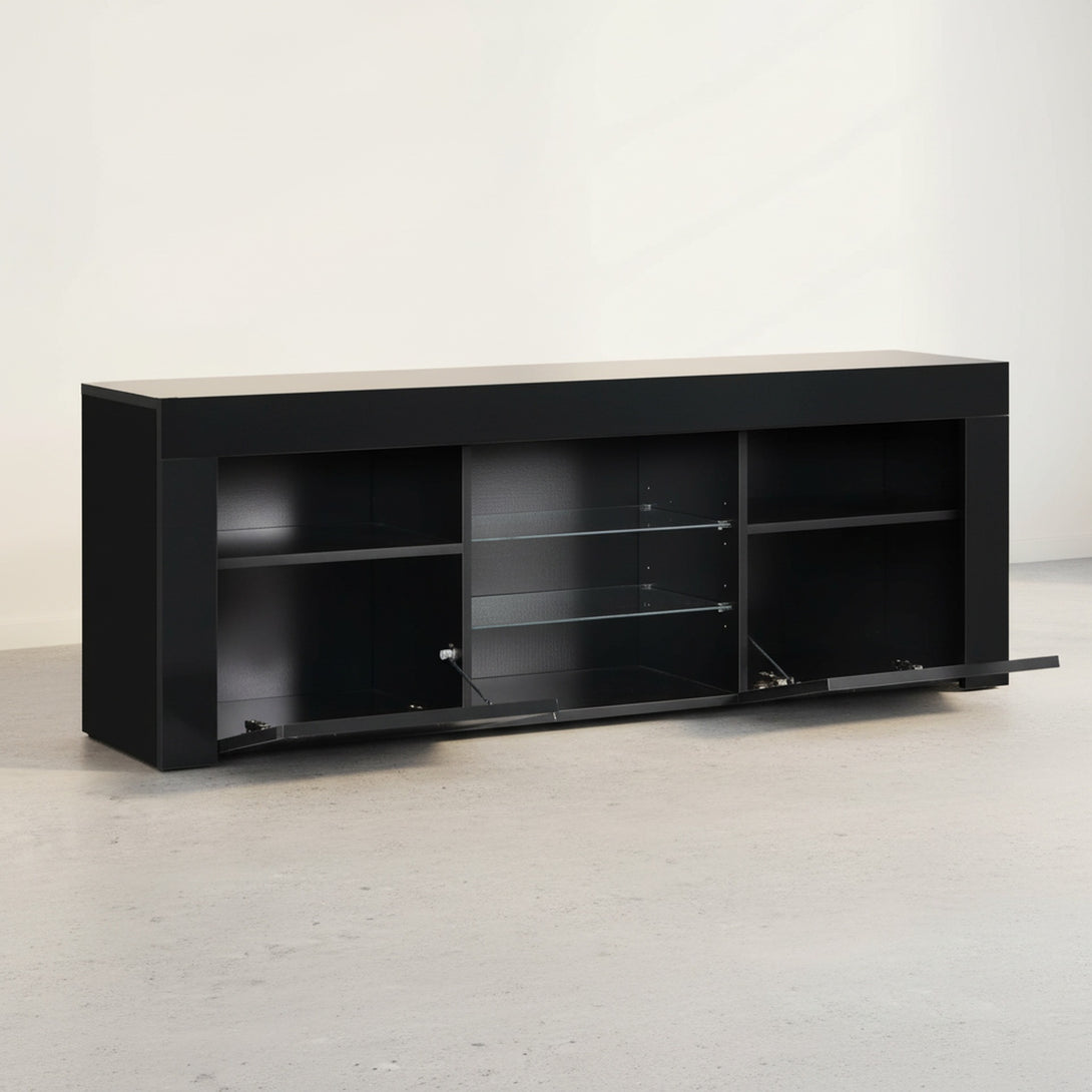Atka 1.45m LED Entertainment Unit - Black