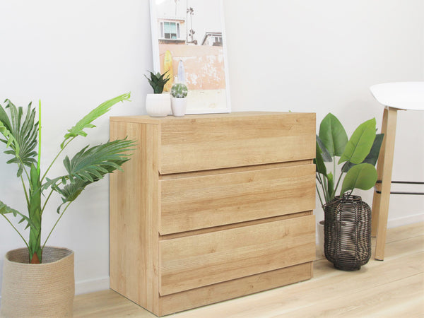 Harris 3 Drawers Tallboy - Oak