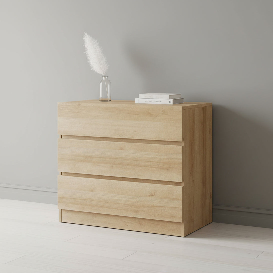 Harris 3 Drawers Tallboy - Oak