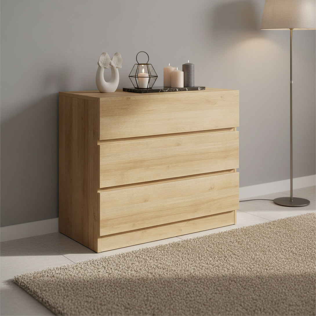 Harris 3 Drawers Tallboy - Oak